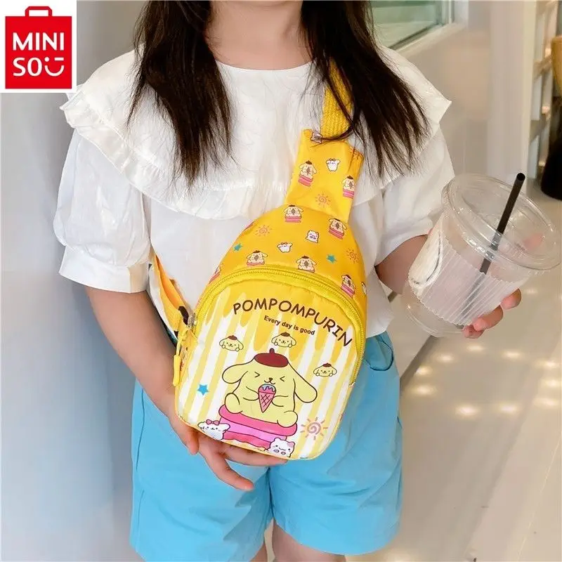 حقيبة كرتون MINISO-Sanrio Crossbody للأطفال ، مرحبا كيتي ، خفيفة الوزن ، صغيرة ، حلوة ، صغيرة ، مطبوعة ، حقيبة ظهر Kuromi