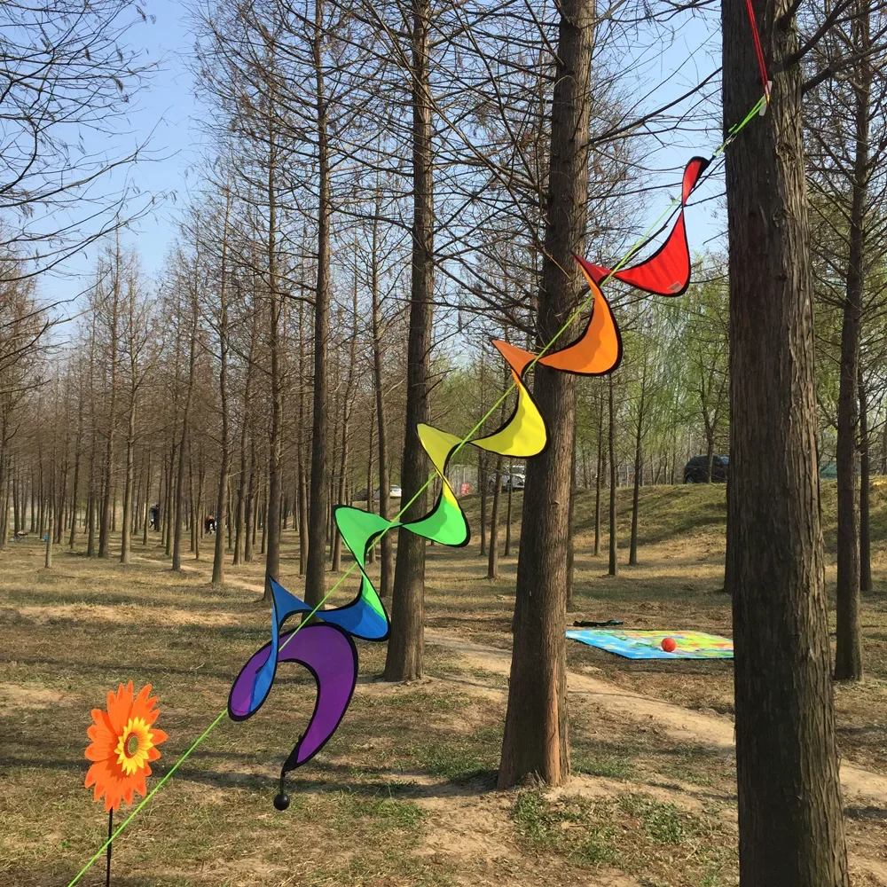 22*140cm buntes Camping zelt faltbare Regenbogen Spirale Windmühle Wind Spinner Hausgarten Dekor Ornamente klassisches Spielzeug