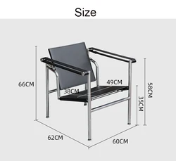 Bauhaus-リビングルーム,コーナー,ラウンジ,牛革レザー用のステンレス鋼とポリウレタンのラウンジチェア