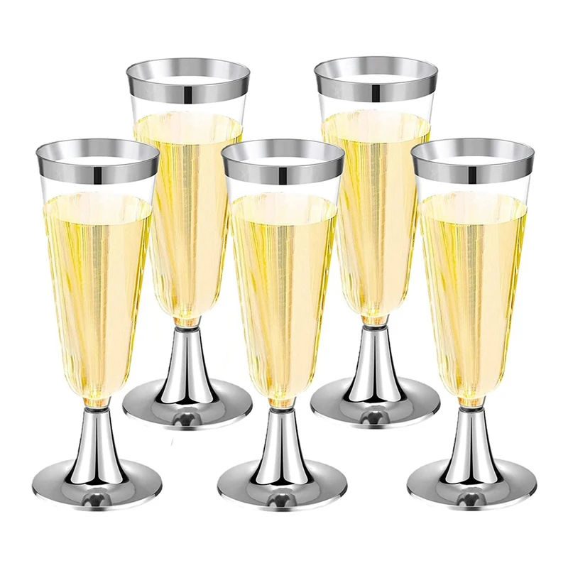 30 Piece Plastic Champagne Flutes Plastic Champagne Glasses Wine Glasses Reusable Stemmed Party Wine Cups For Garden Parties