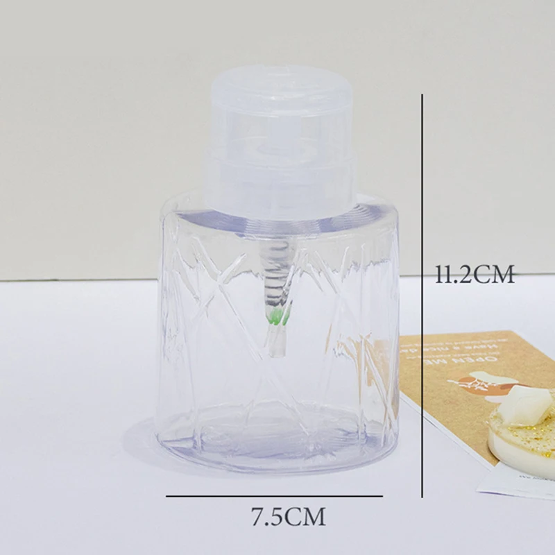 1 pz trasparente nero push down pompa dispenser bottiglie riutilizzabili vuote con tappo ribaltabile per imballaggio di cosmetici da viaggio per smalto