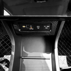 Carbon Fiber Wood Grain Style USB Port Charger Socket Frame Cover Trim For Hyundai Tucson NX4 2025 LHD RHD Interior Styling