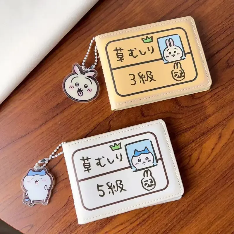 Cute Chiikawa Hachiware Usagi 2-in-1 Premium Genuine Leather Card Holder ID Window Cute Kawaii Anime Cartoon Holiday Gifts