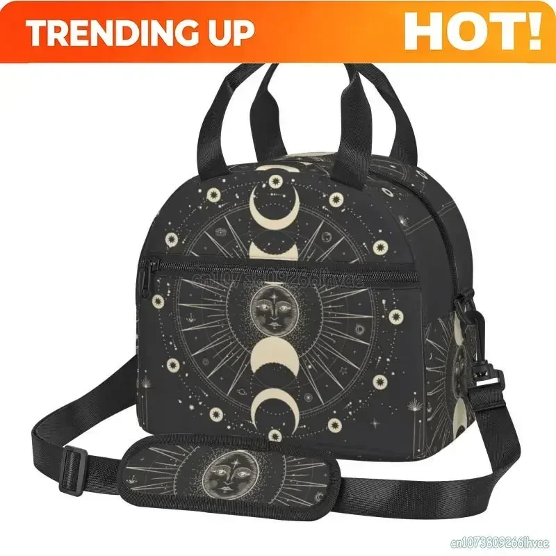 Custom Bag Custom Moon Star Mystic Sun Astrology Tarot Goth Insulated Lunch Bag Thermal Lunch Box Cooler Tote For Adults Work Sc