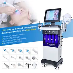 Appareil Hydro de Soins de la Peau 14 en 1 pour Salon de miles, Machine de SPA Professionnel pour Livres Faciaux, Diamant DermDe