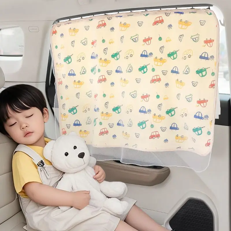 

Car Window Sunshade Curtains Track-Style Anti-UV Heat Insulation Car Accessories Light-Blocking Side Windows Privacy Curtains