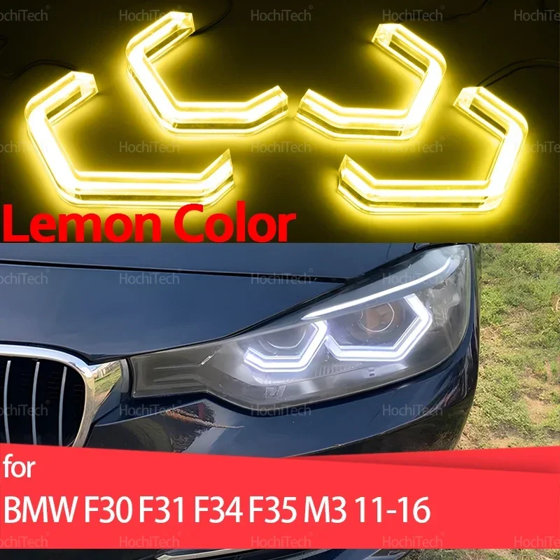 

For BMW 3 Series F30 F31 F34 F35 M3 316i 318i 320i 328i 330i 335i 316d 318d 2011-2016 M4 Style LED Lemon Yellow Angel Eye Kit