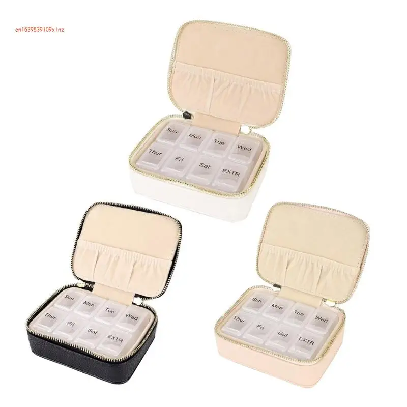 Travel Friendly Jewelry Storage Box Moisture Proof PU Case for Rings Earrings