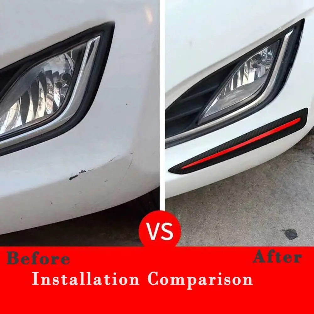 ألياف الكربون حماية السيارات الزخرفية صفر تعديل المضادة للخدش ملصقات الوفير حافة حشوات للزوايا شريط تزيين السيارة