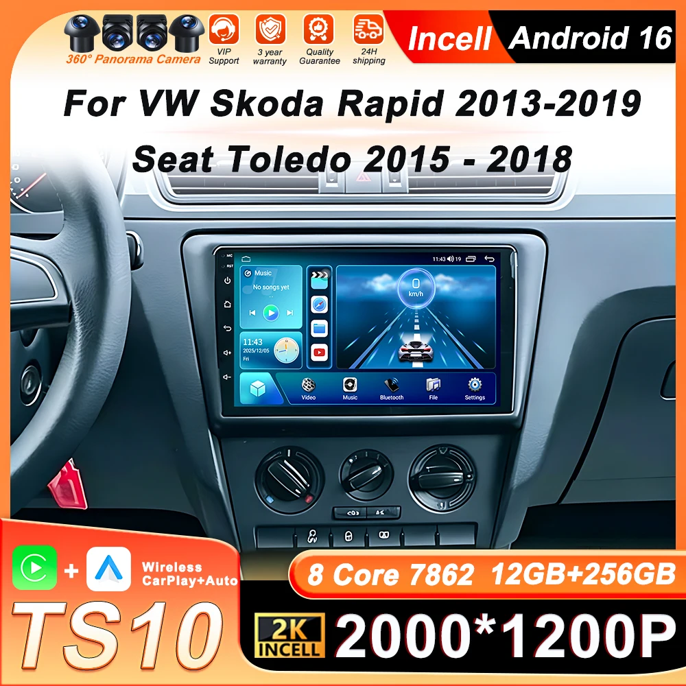 

Автомагнитола для VW Skoda Rapid 2013-2019, Seat Toledo 2015-2018 с CarPlay, Android Auto, GPS, Wi-Fi, Bluetooth
