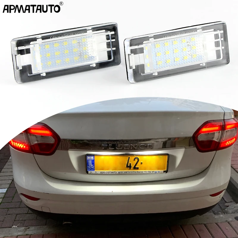 Led Tail License Plate Lights White For Renault Captur Kaptur Espace Fluence Scenic Latitude Laguna Modus Zoe Dacia Duster 10-17
