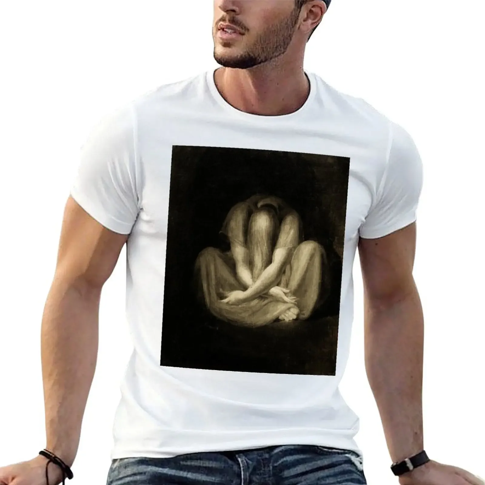 Die Stille-Henry Fuseli T-Shirt Kurzarm T-Shirt Kawaii Kleidung Sommer Top schlichte weiße T-Shirts Männer