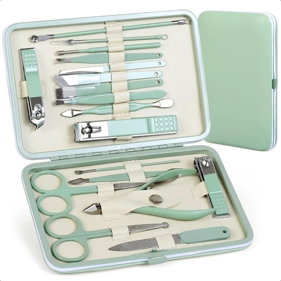 

Manicure Set Pedicure Kit Nail Clippers Set Fingernail Clipper Set Ingrown Toenail Nail Kit Scissor Nail Trimmer Kit 18 Pieces