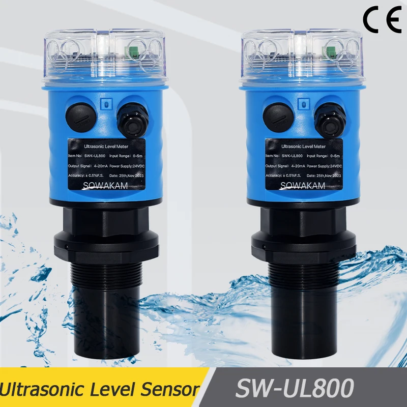 5M IP68 Ultrasonic Level Meter for Tanks water level transmitter 4-20mA RS485 Transmitter DC24V Power Supply