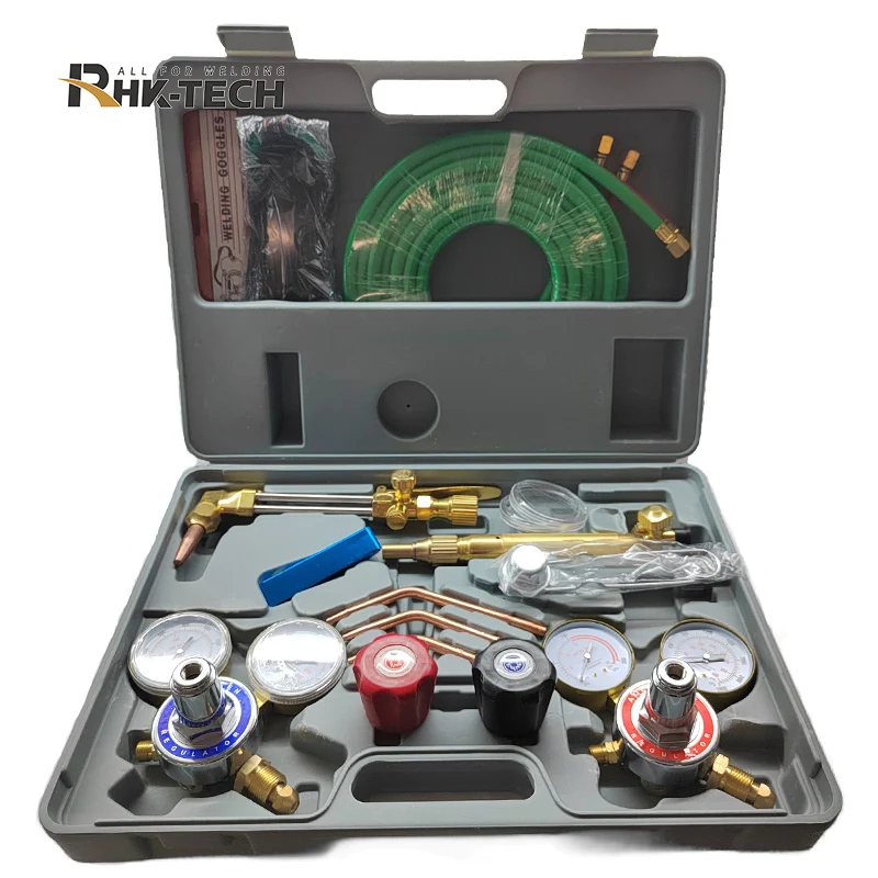 

RHK Heavy Duty American Type Oxygen Acetylene Gas Pressure Regulator Heating Torch Copper Welding Cutting Kit