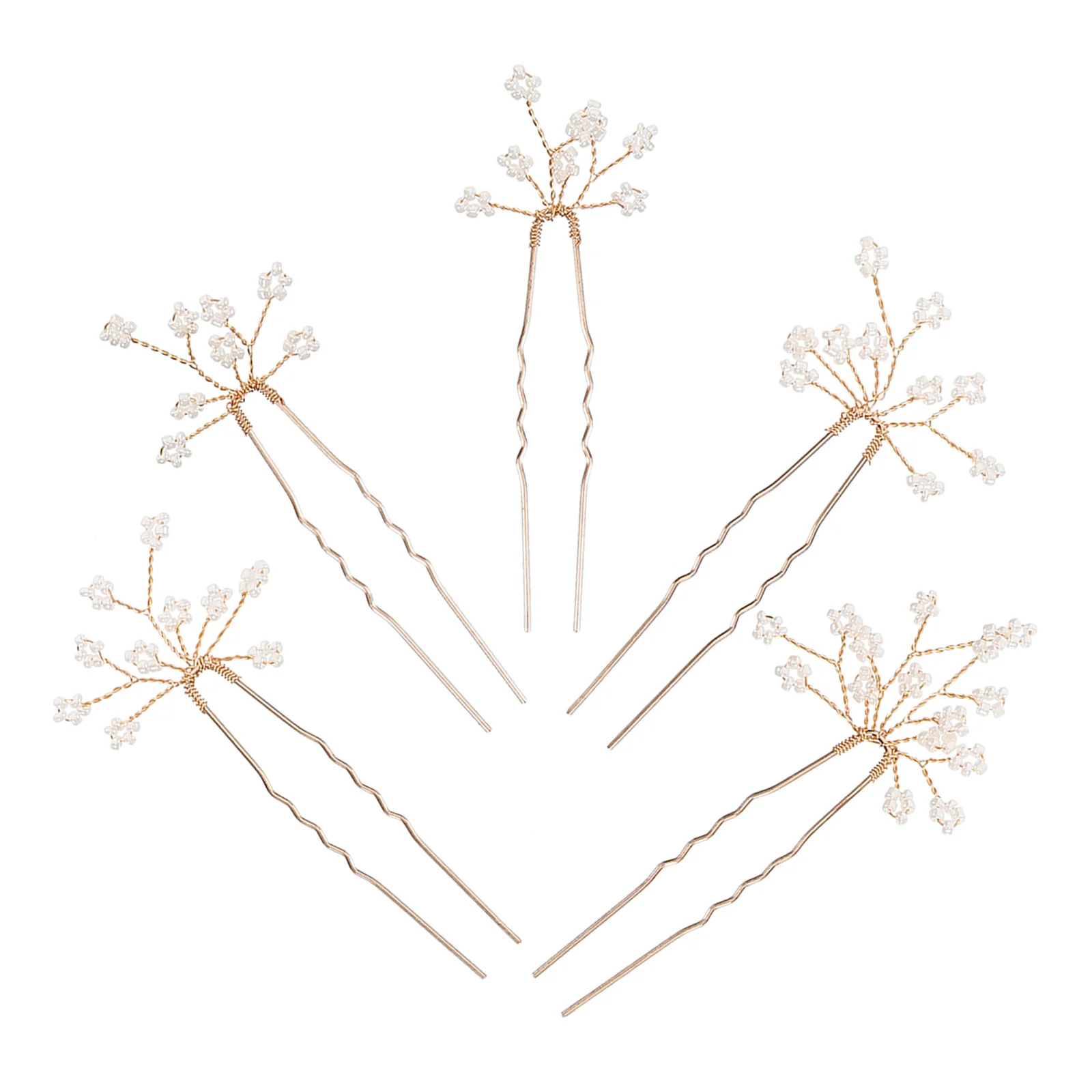 

5Pcs Rice Bead Hairpins 9G Women Wedding Bridal Accessories Bride Hair Clips Bun Decorations Hairstyling Tools Hairpins for Buns