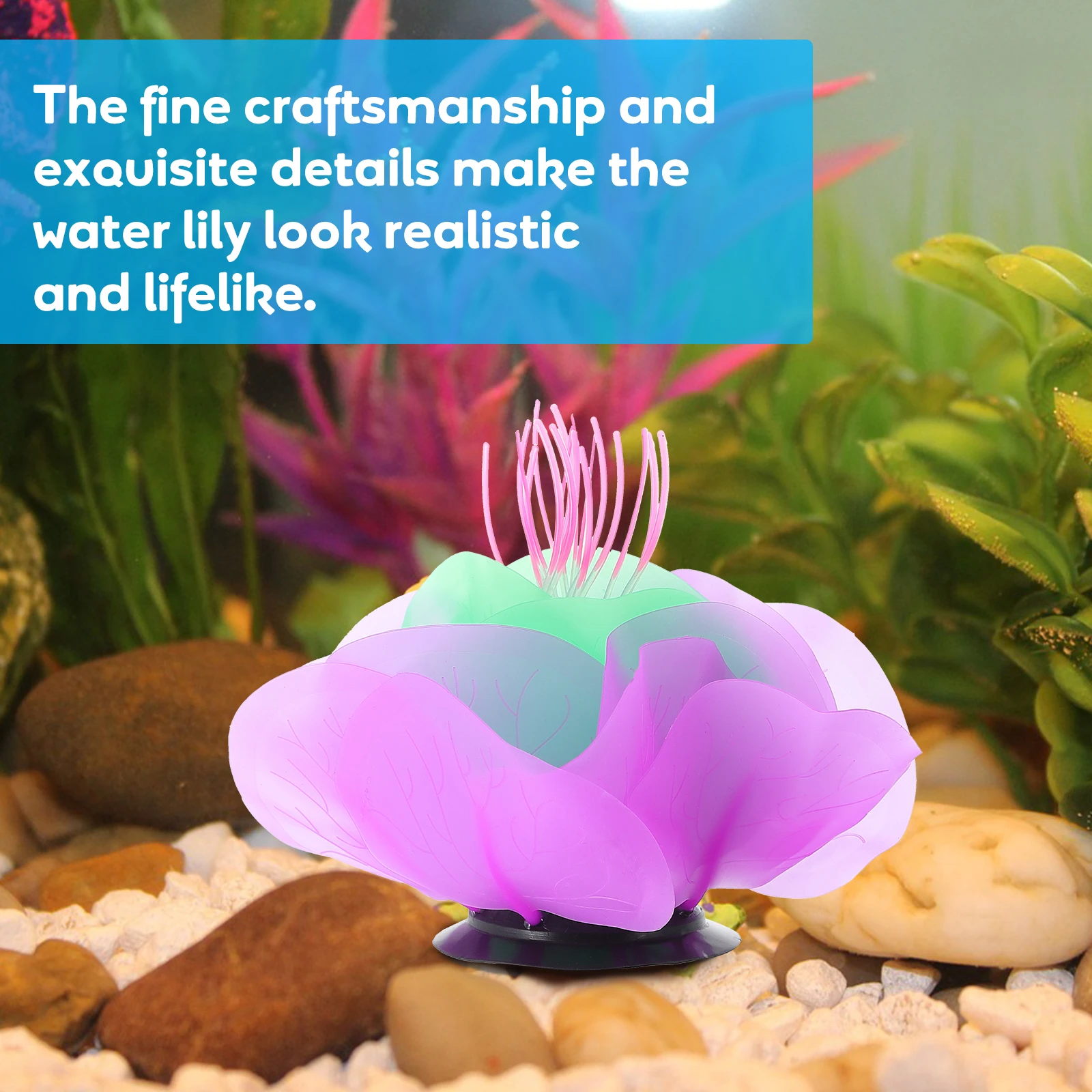 

Fluorescent Water Lily Adornment Colorful Aquarium Decor Fish Tank Supplies Simulation Aquatic Plant Desktop Decoration