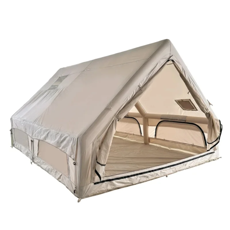 Podofo 12m² Luxus Aufblasbares Luftzelt 210D Oxford Wasserdichtes Gewebe Tragbares Winddichtes Luftgestellzelt Schneller Aufbau Großraumzelt für Familien-Camping Strand Wandern Outdoor-Aktivitäten