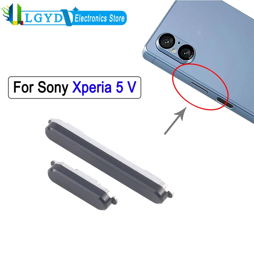 1 Pair Power Button & Volume Control Button For Sony Xperia 5 V 2023, XQ-DE54 Phone Button Repair Replacement Part
