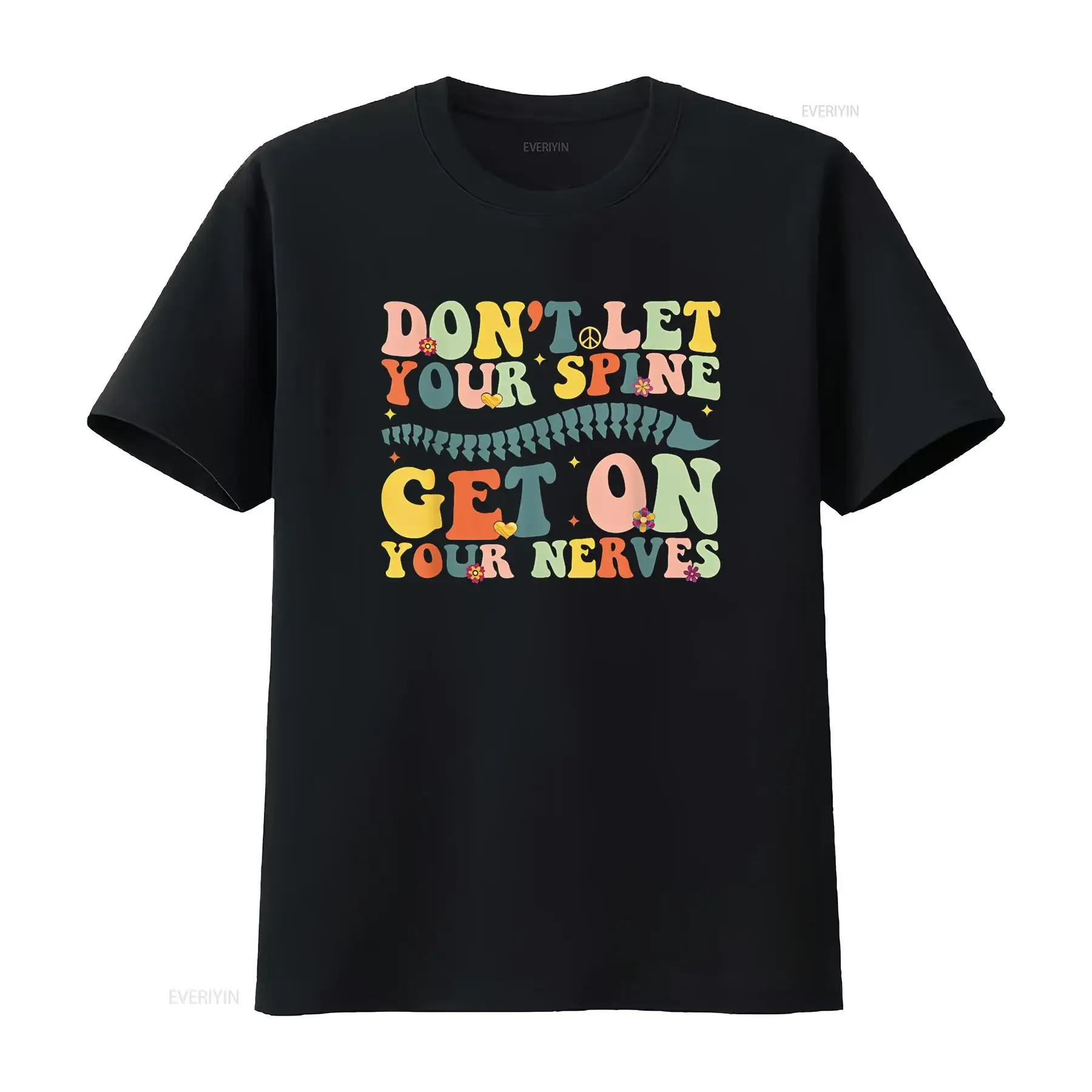 Funny Chiropractor Groovy Spine Doctor of Chiropractic T Shirt vintage Washed fashion Soft homme Stylish Stretched