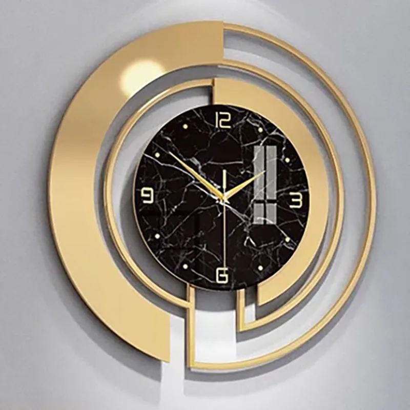 European Minimalist Wall Clock Creative Luxury Living Room Art Clocks Solid Wood Pointer Large Wall Clock Silent Movement Clocks