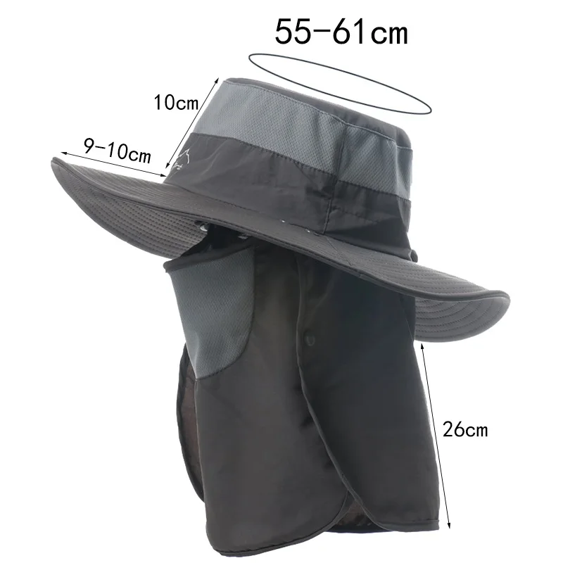 CAMOLAND Breathable Mesh Bucket Hat With Neck Flap Women Men Waterproof Hiking Fishing Hats Summer UV Protection Sun Caps