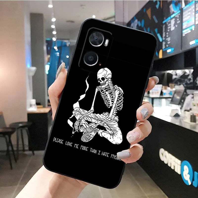 Phone Case for OPPO A96 A91 A54 A74 A94 A53S A15 A16 A17 Reno 2 2Z Reno 6 7 8 Skeleton Case