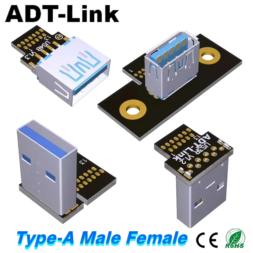 ADT DIY USB 2.0/3.0 Type-A Male/Female PCB DIP Connector Adapter Solder Board Socket Flat Flexible FFC Extension Cable