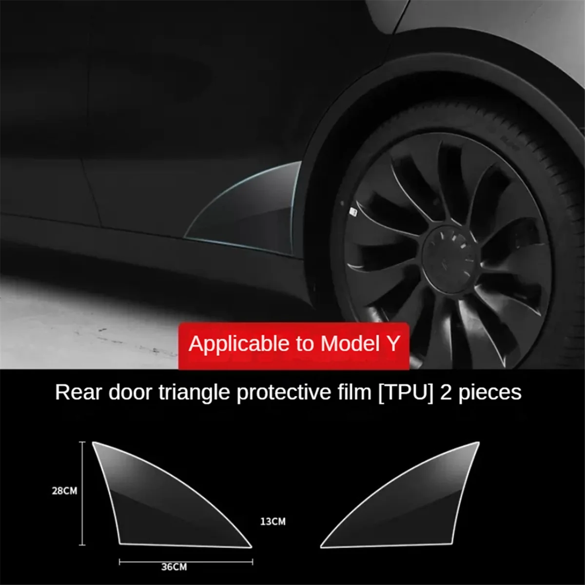

Для Tesla Model Y треугольная защитная пленка для задней двери автомобиля, угловая декоративная наклейка против царапин