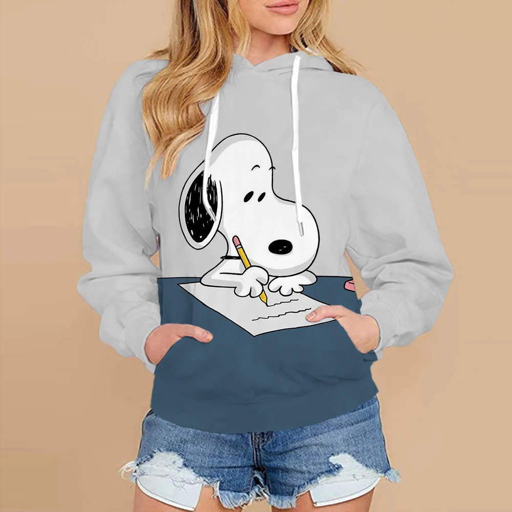 2024 Spring and Autumn Children's Adult Parent-Child Sweater 3D Printing Cartoon Animation Snoopy Personality Fashion Streetwear