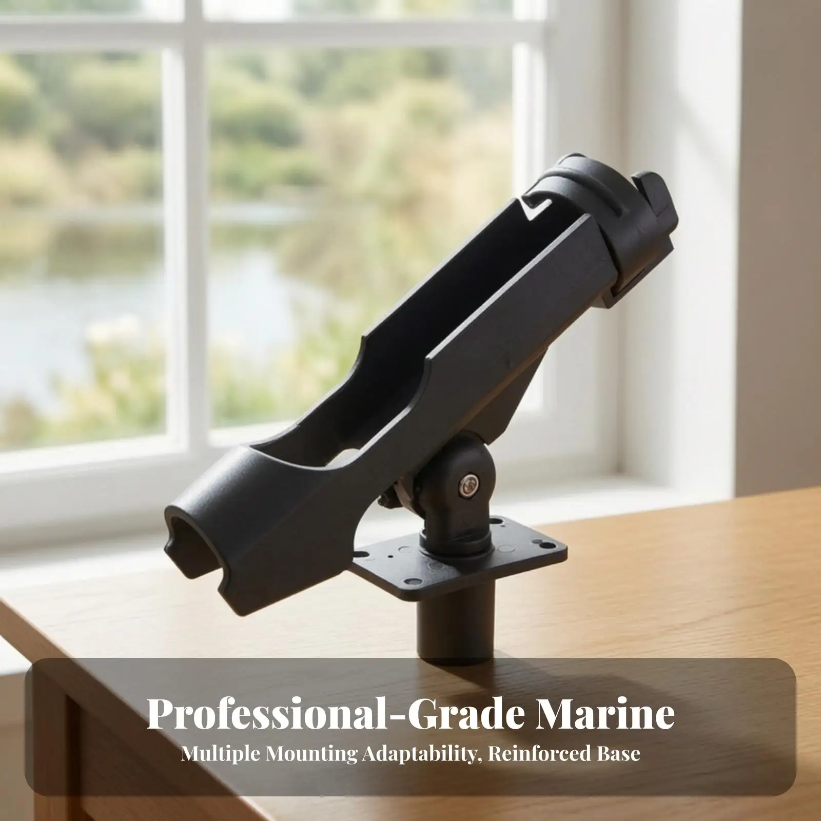 Rotatable Fishing Rod Holder with Mounting Plate for Boat Railing Kayak Accessories Sturdy Pole Support Rack
