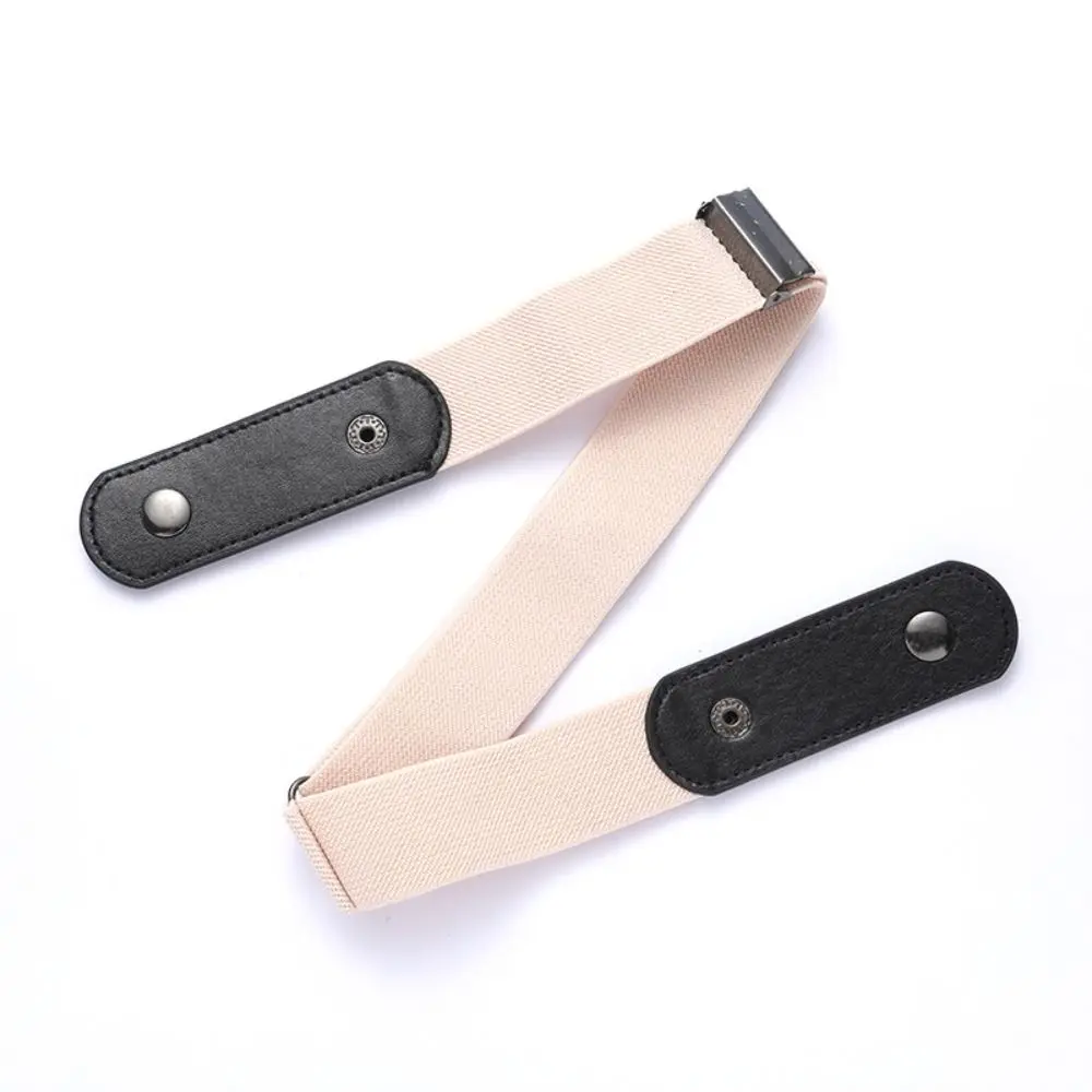 

No Buckle Invisible Belt Without Buckle Elastic Belt Traceless Japanese Decoration Buckle Free Belt Black Stealth Ladies Jeans