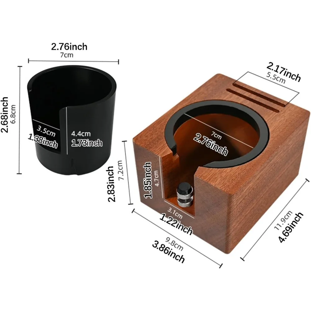 Coffee Tamping Station with Solid Wood Build and Functional Sink Area for Managing for espresso Pressing and Distribution Tasks