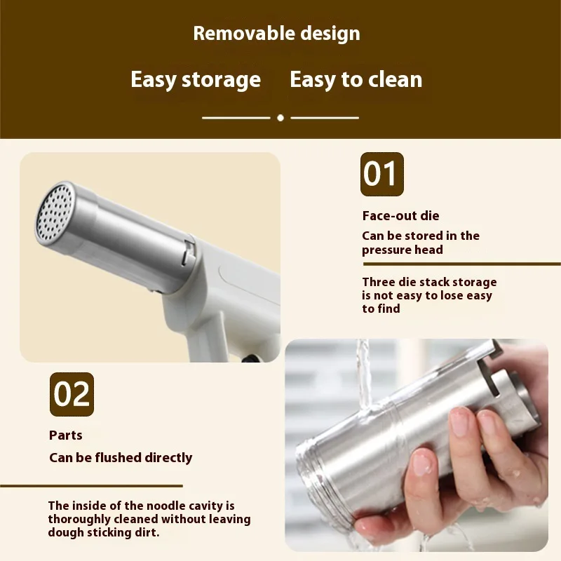 신형 1500mAh 휴대용 전기 국수 기계 가정용 자동 반죽 프레스 기계 무선 국수 기계