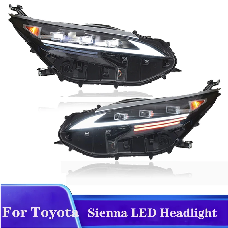 

Светодиодные фары в сборе для Toyota Sienna, светодиодные фары 2021-2023, фары Sienna DRL, указатель поворота, линза проектора дальнего света
