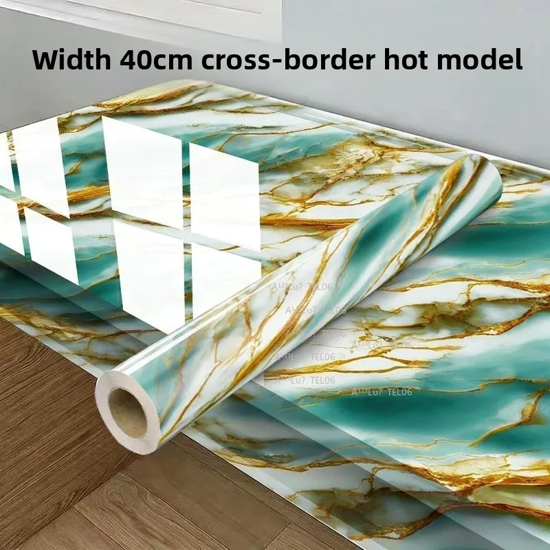 Marble Look Waterproof Oil-Proof Sticker Countertop Heat-Resistant Cabinet Renovation Wallpaper Film