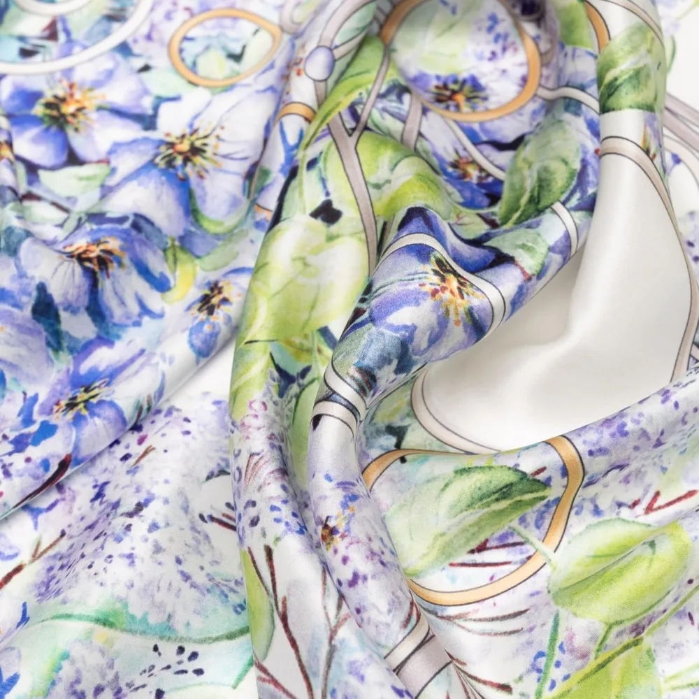 100% Silk Italian Square Scarves - 35cm, Handmade in Italy, Women's Fashion Accessories