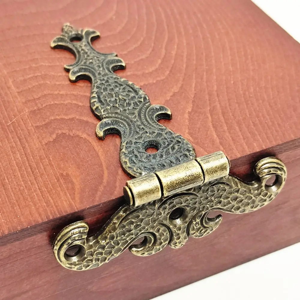 2Pcs 113mm*69mm Antique Jewelry Case Hinge Zinc Alloy Gift box Frame Cabinet Cupboard Door Hinge Vintage Bronze Furniture Parts