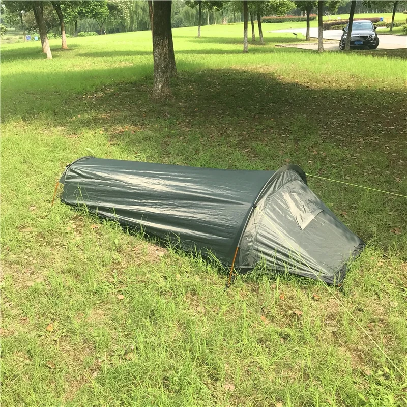 

ZJW STLF Высокое качество Сверхлегкий спальный мешок Bivy Чехол для кемпинга Компактная 1-местная водонепроницаемая палатка Пеший туризм Открытый кемпинг