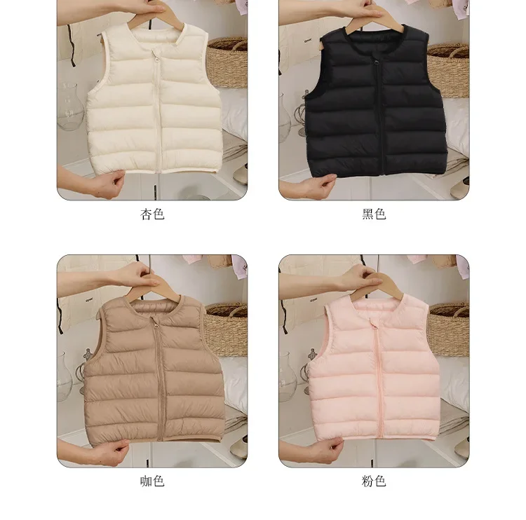 Leichte Baumwollweste für Babys, Herbst- und Wintermodell, warmes, ärmelloses Oberteil für Mädchen und Jungen, Freizeitweste für Kinder, ärmelloses, gefüttertes Innenfutter. – Detail 8