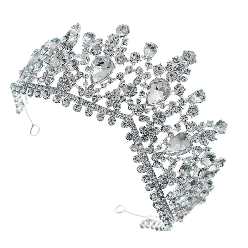 

Retro Crown Accessories High-quality Alloy Durable Wedding Bridal Headdress Pearl Tiara Baroque Style Women Girls Brides Party