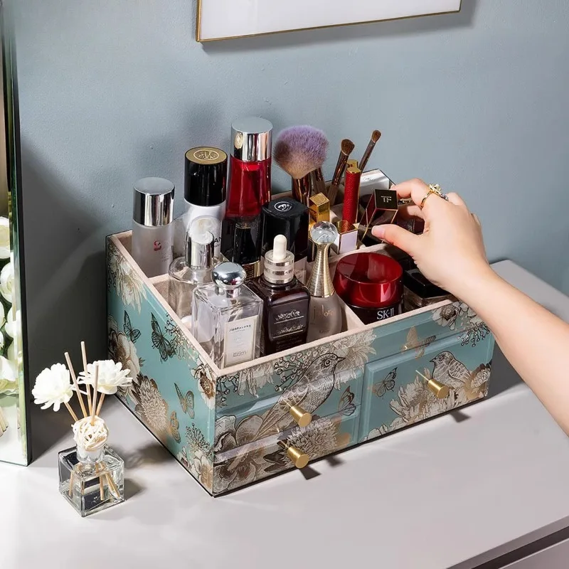 Premium Cosmetics Lipstick Storage Box Desktop Dresser Skin Care Shelf Organizing Box Drawer Box