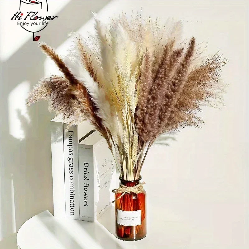 

Natural Pampas Grass Dried Flowers Bouquet Christmas Decoration Wedding Table Arrangement Bunny Tails Grass Garden Home Decor