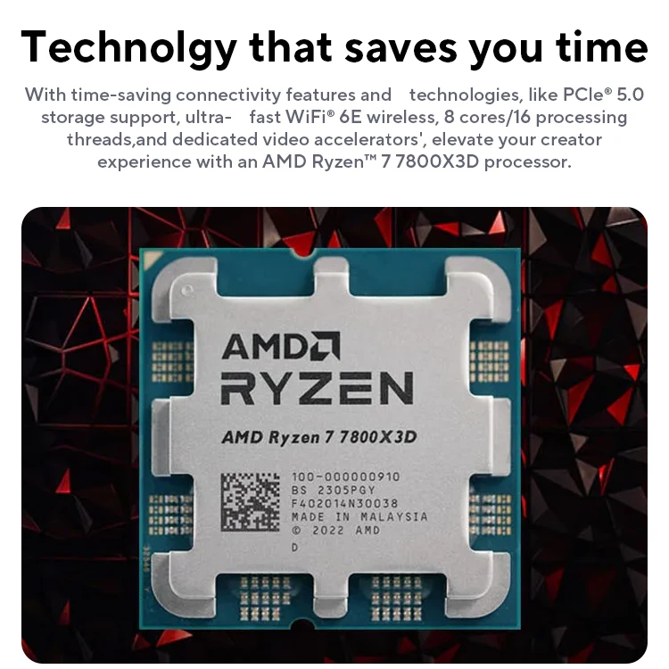 AMD Ryzen 7 7800X3D R7 7800X3D 5.0 GHz 8-Core 16-Thread CPU 5NM 96M 100-100000910 Socket AM5 New Tray Without cooler image 4
