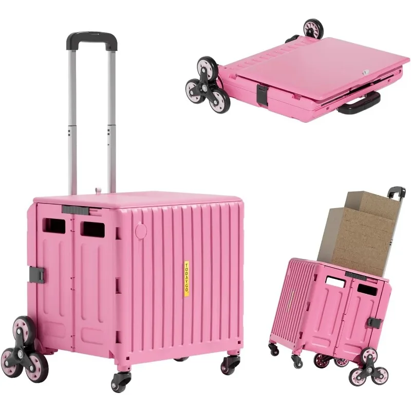 

Utility Cart Stair ClimberWheeled,Collapsible Rolling Crate with Telescoping Handle,Stair Climbing Cart Used as Seat,Stair