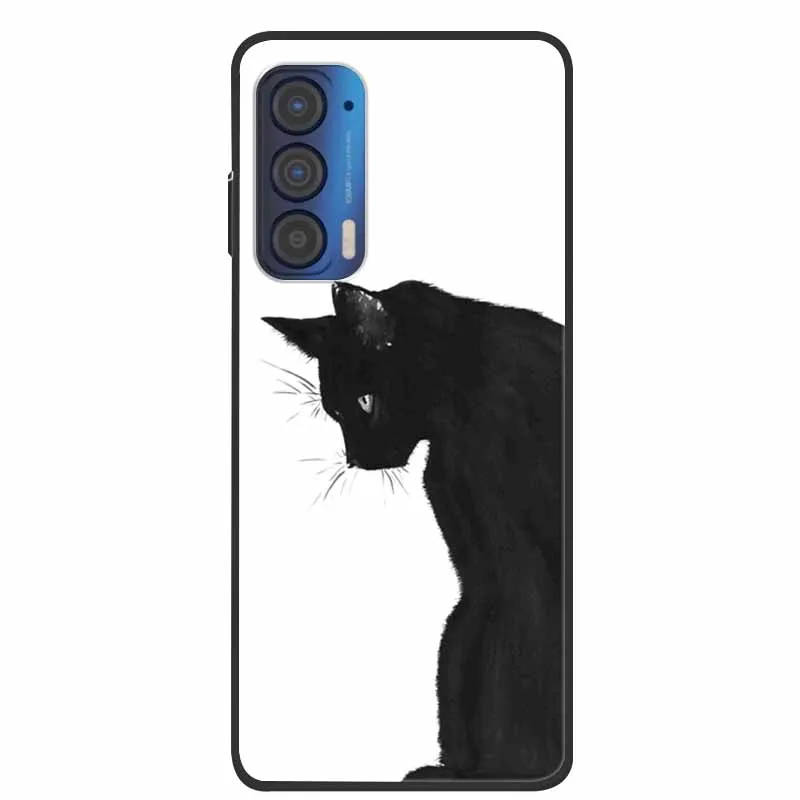 For Moto Edge 2021 2022 2023 Case Silicone Soft Flower Marble TPU Black Phone Covers for Motorola Moto Edge 2021 Protective Bag