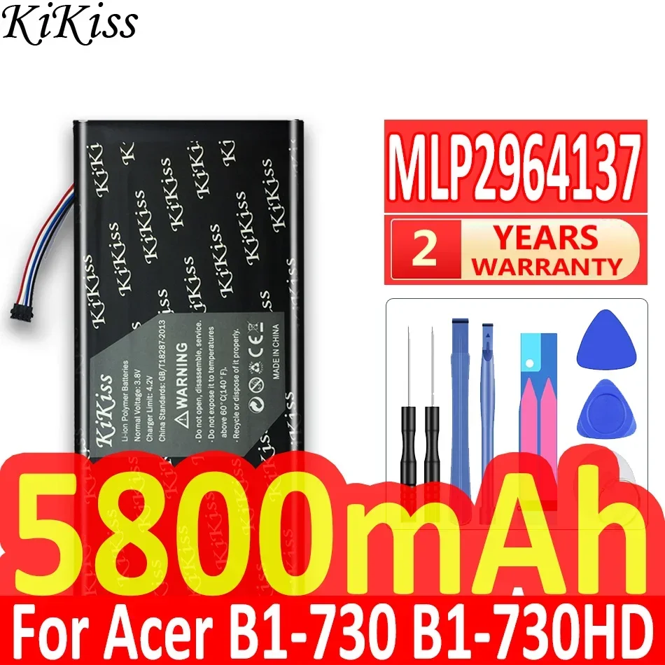 

Аккумулятор KiKiss НОВЫЙ 5800 мАч MLP 2964137 Для ноутбуков Acer Iconia One 7 B1-730 B1-730HD A1402