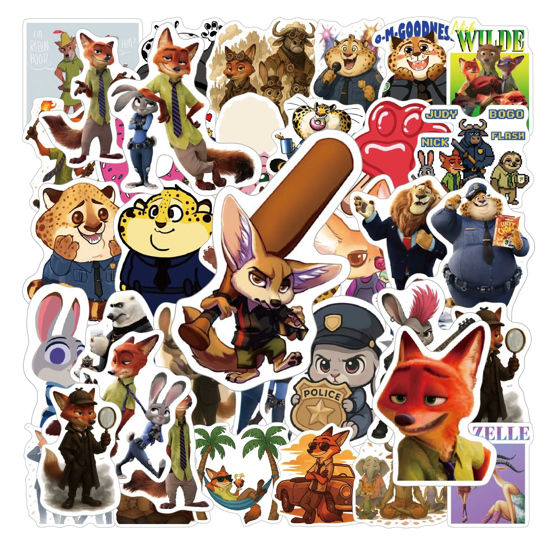 

10/52PCS Zootopia Disney Movie Graffiti Stickers Funny Cartoon Animation Decal DIY Luggage Phone Guitar Cup Skateboard Kid Toys