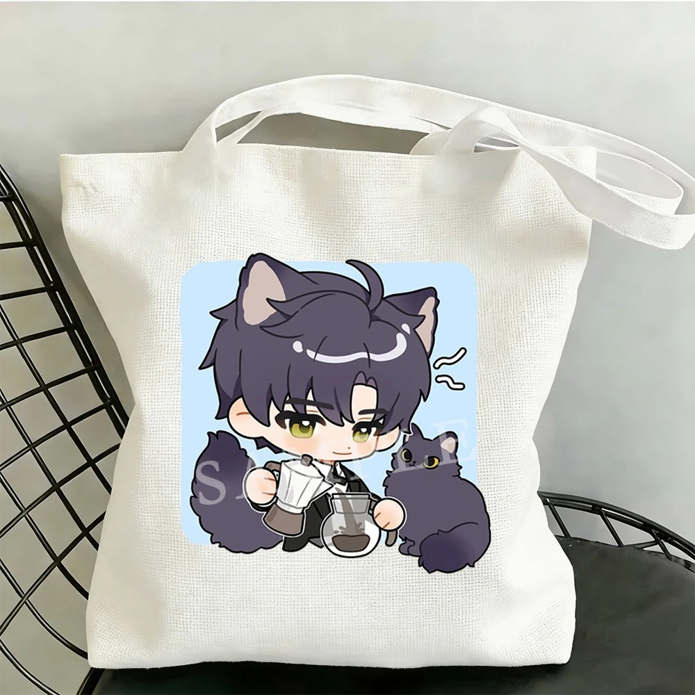 

Сумка-шоппер на одно плечо Love and Deepspace Coffee Butler and Cat Canvas Bag Sylus Rafayel Zayne Xavier 35x40CM, аниме, мультяшный дизайн