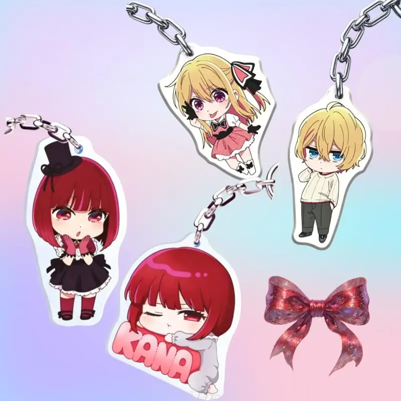 

Acrylic Key Buckle for Oshi No Ko Kana Arima Aqua Hoshino Ruby Hoshino Chibi Version Anime Themed Acrylic Pendant Birthday Gift